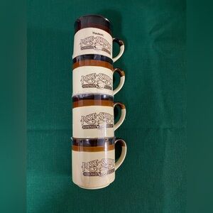 Rise & Shine Stacking Mugs - Brown and Cream/set4